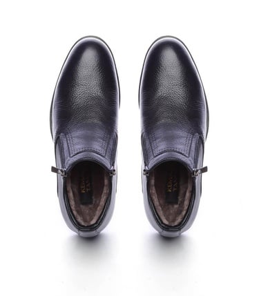  Tamer Tanca Erkek Hakiki Deri Siyah Floter Klasik Bot