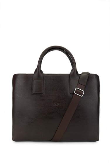  Tamer Tanca Erkek Hakiki Deri Kahverengi Evrak Çantası