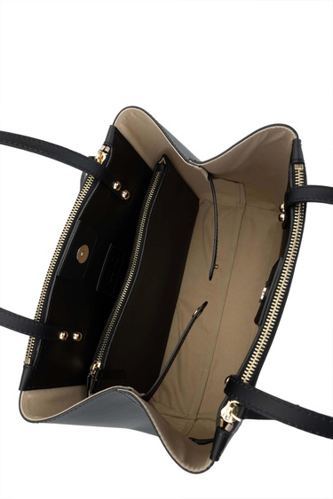  Tamer Tanca Kadın Hakiki Deri Siyah Deri Omuz Çanta