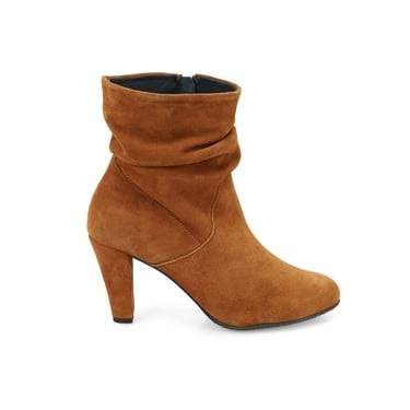  Belen Taba Kadın DesaComfort Fermuarlı Topuklu Deri Bot