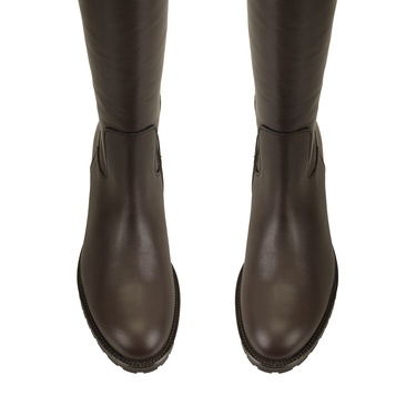  Kadın Kahve Deri Çizme