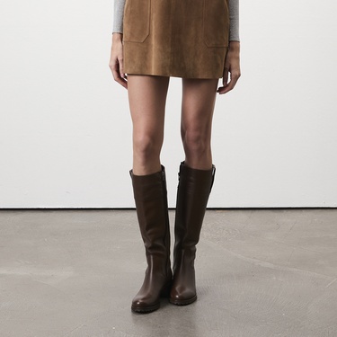  Kadın Kahve Deri Çizme