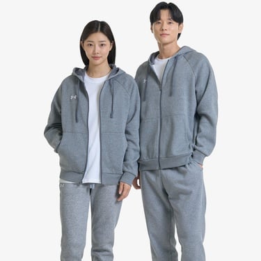  Under Armour Rival Fleece FZ Hood Erkek Gri Sweatshirt