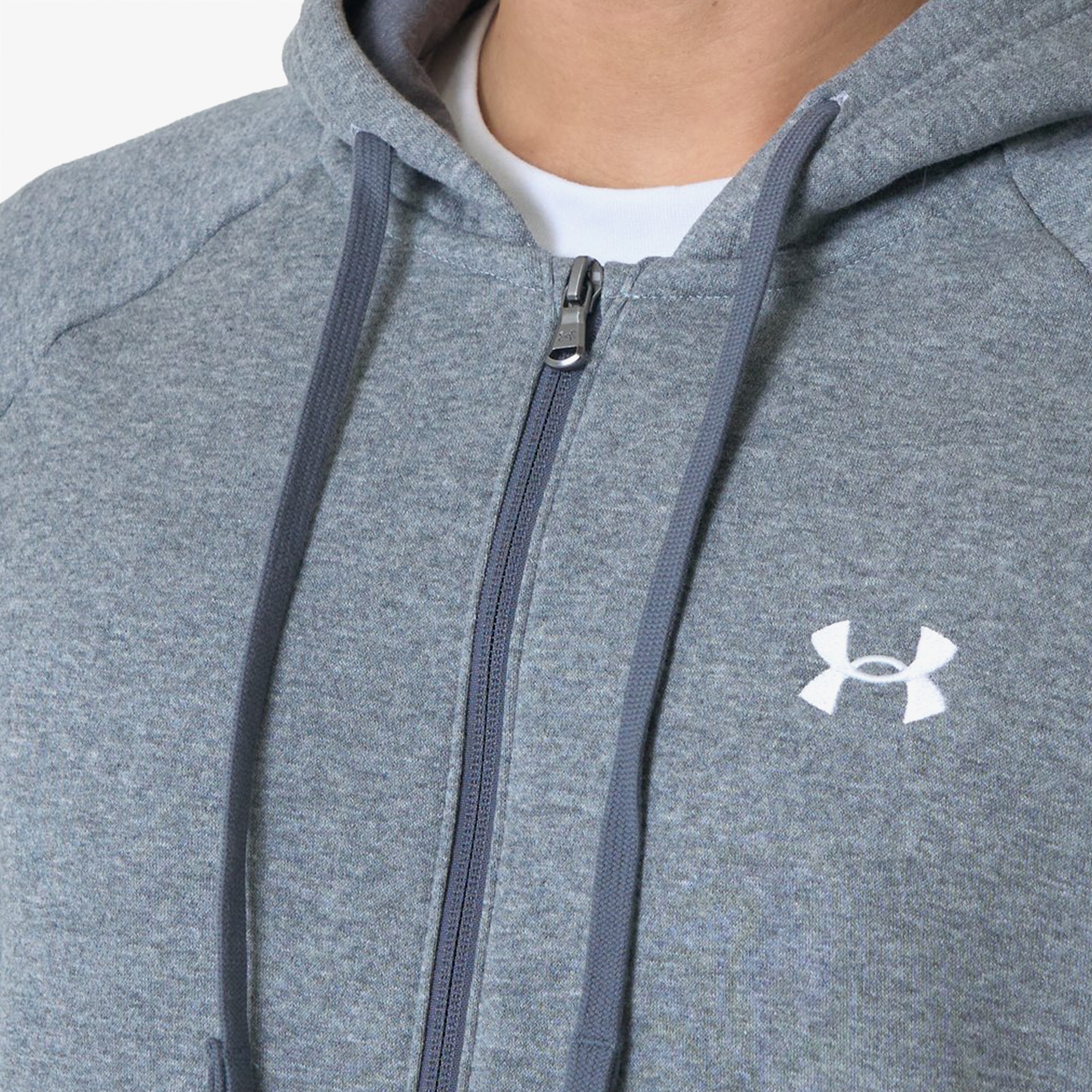 Under Armour Rival Fleece FZ Hood Erkek Gri Sweatshirt