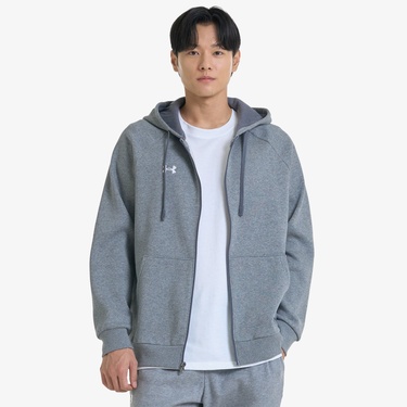 Under Armour Rival Fleece FZ Hood Erkek Gri Sweatshirt