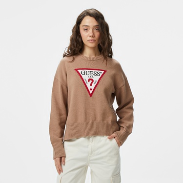  Guess Triangle Kadın Kahverengi Kazak