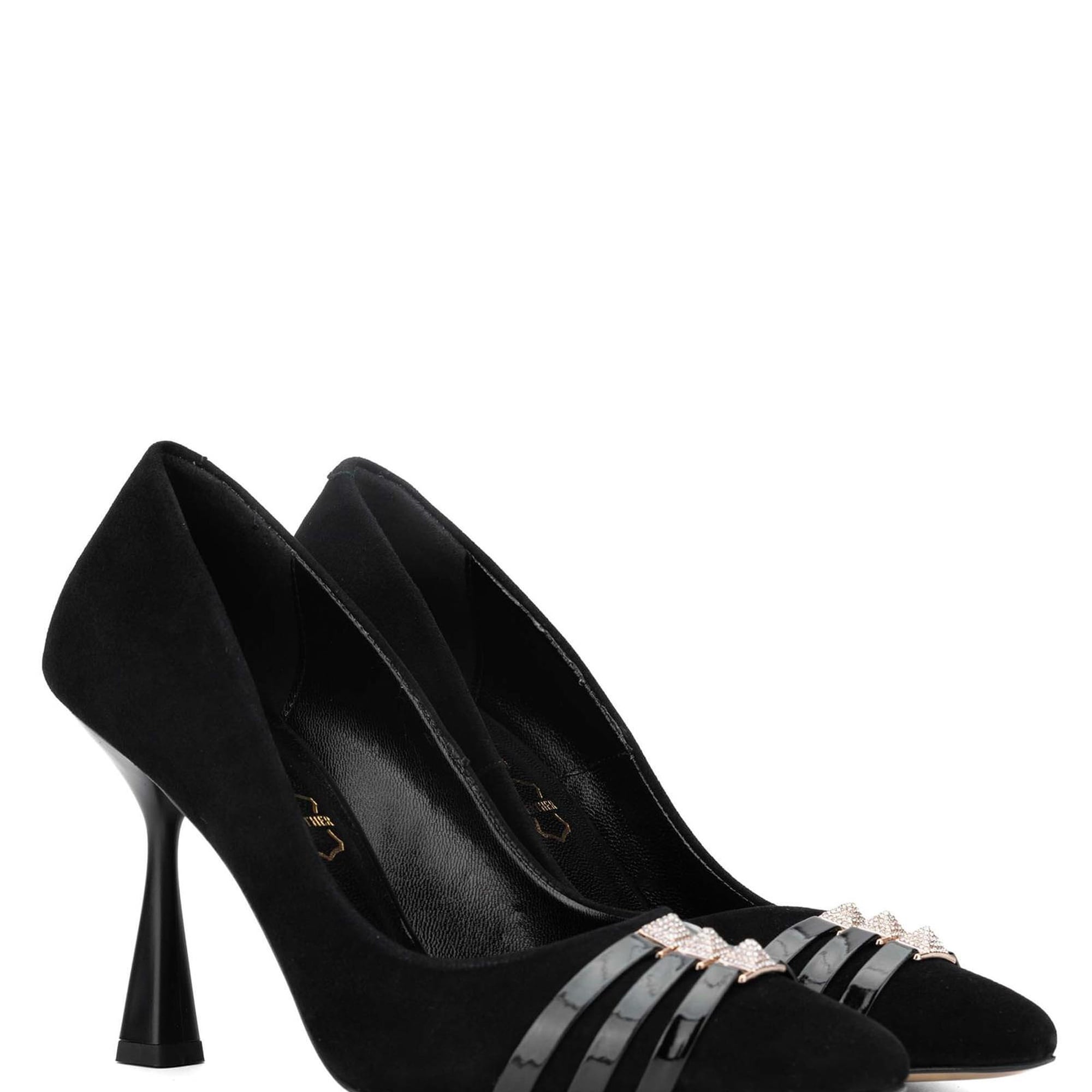 Tamer Tanca Kadın Hakiki Deri Siyah Süet Topuklu Ayakkabı