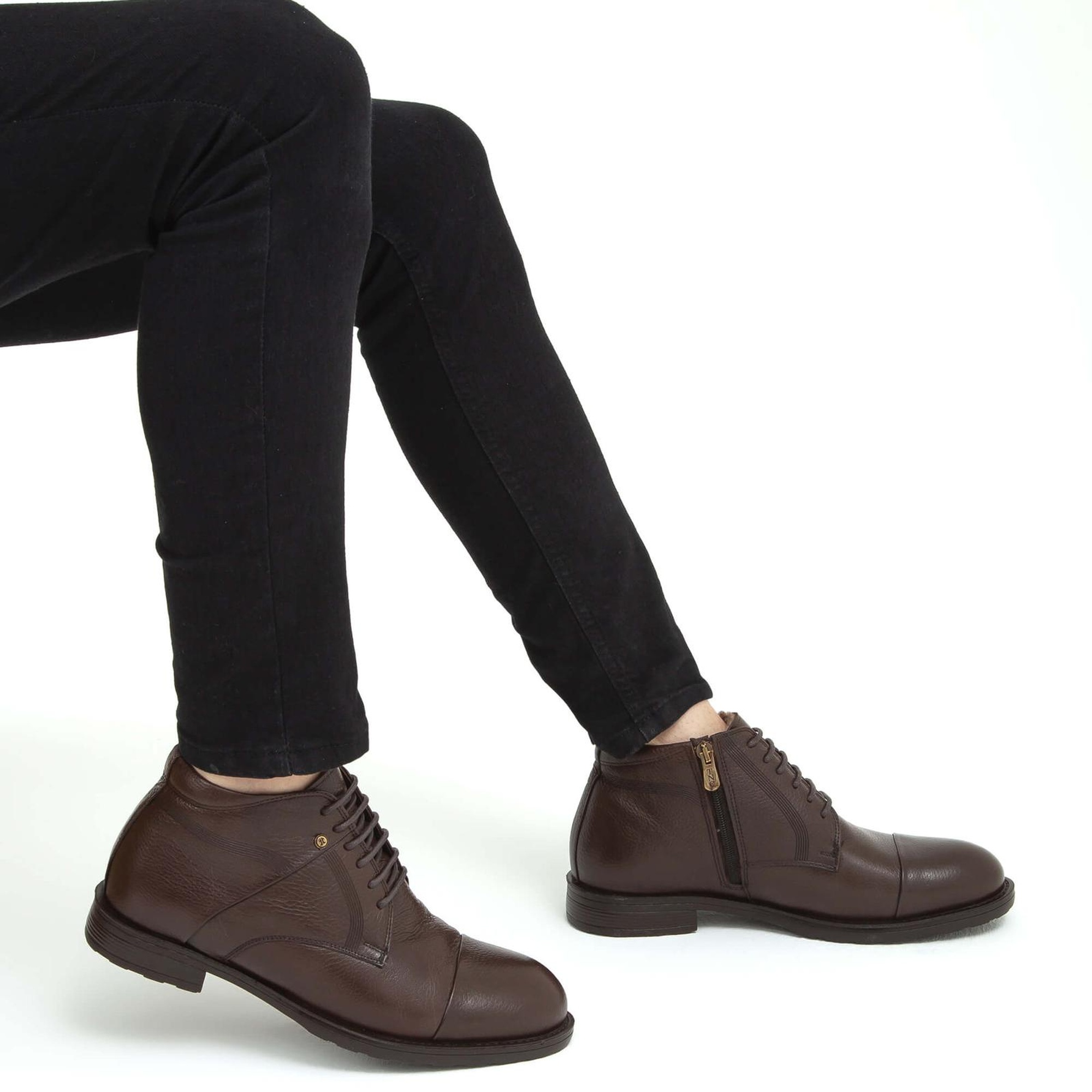 Tamer Tanca Erkek Hakiki Deri Kahverengi Floter Klasik Bot