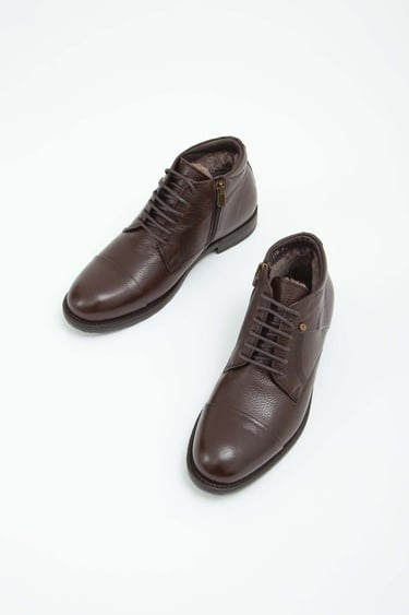  Tamer Tanca Erkek Hakiki Deri Kahverengi Floter Klasik Bot