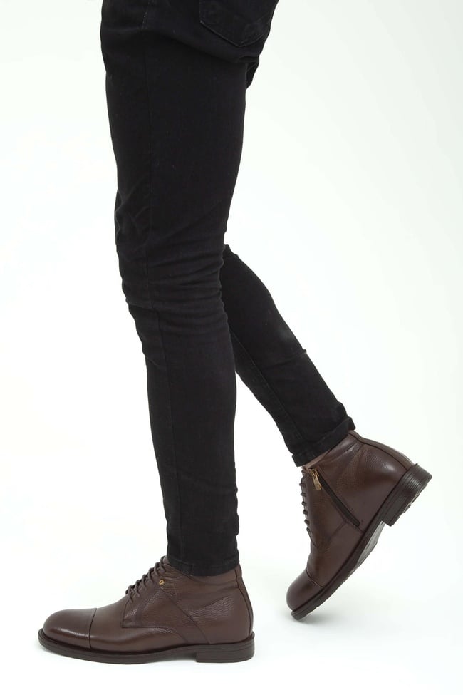  Tamer Tanca Erkek Hakiki Deri Kahverengi Floter Klasik Bot