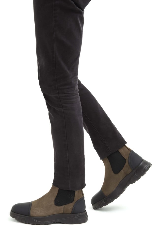  Tamer Tanca Erkek Hakiki Deri Haki Süet Casual Bot