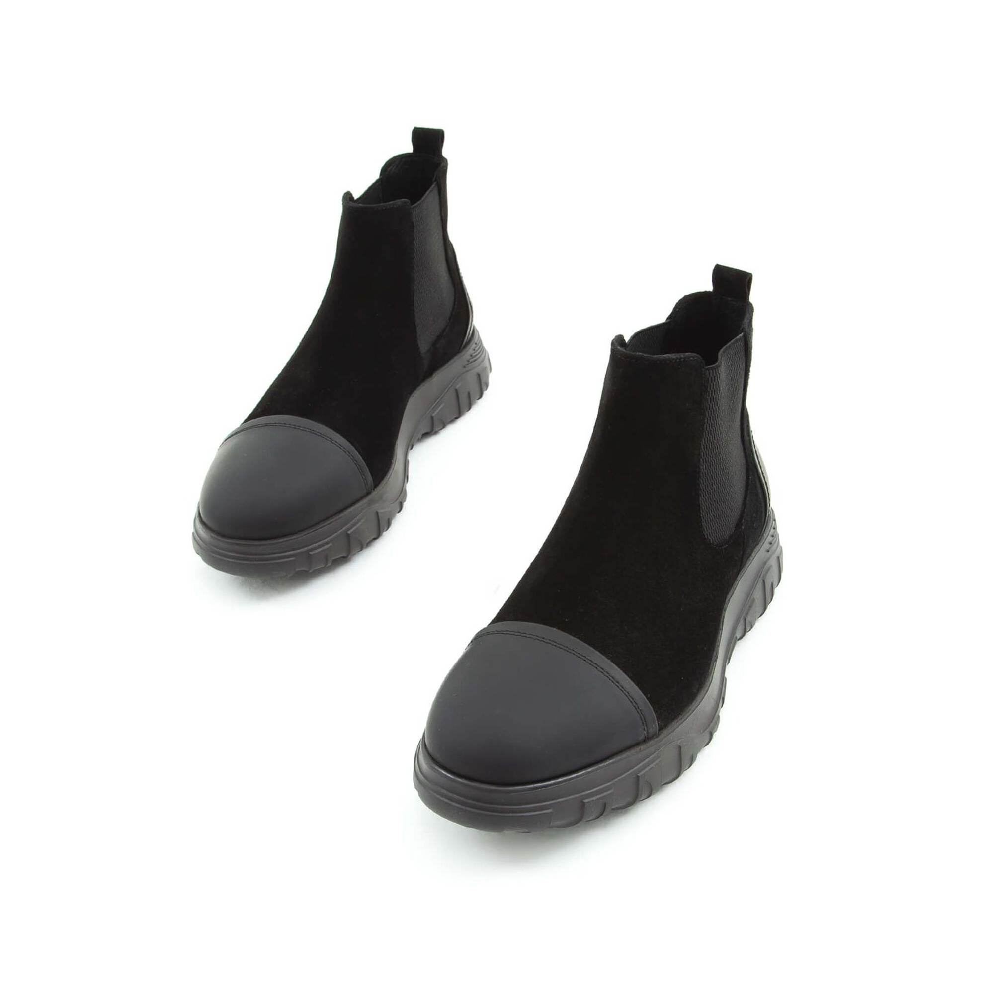 Tamer Tanca Erkek Hakiki Deri Siyah Süet Casual Bot