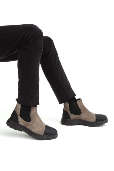  Tamer Tanca Erkek Hakiki Deri Vizon Süet Casual Bot