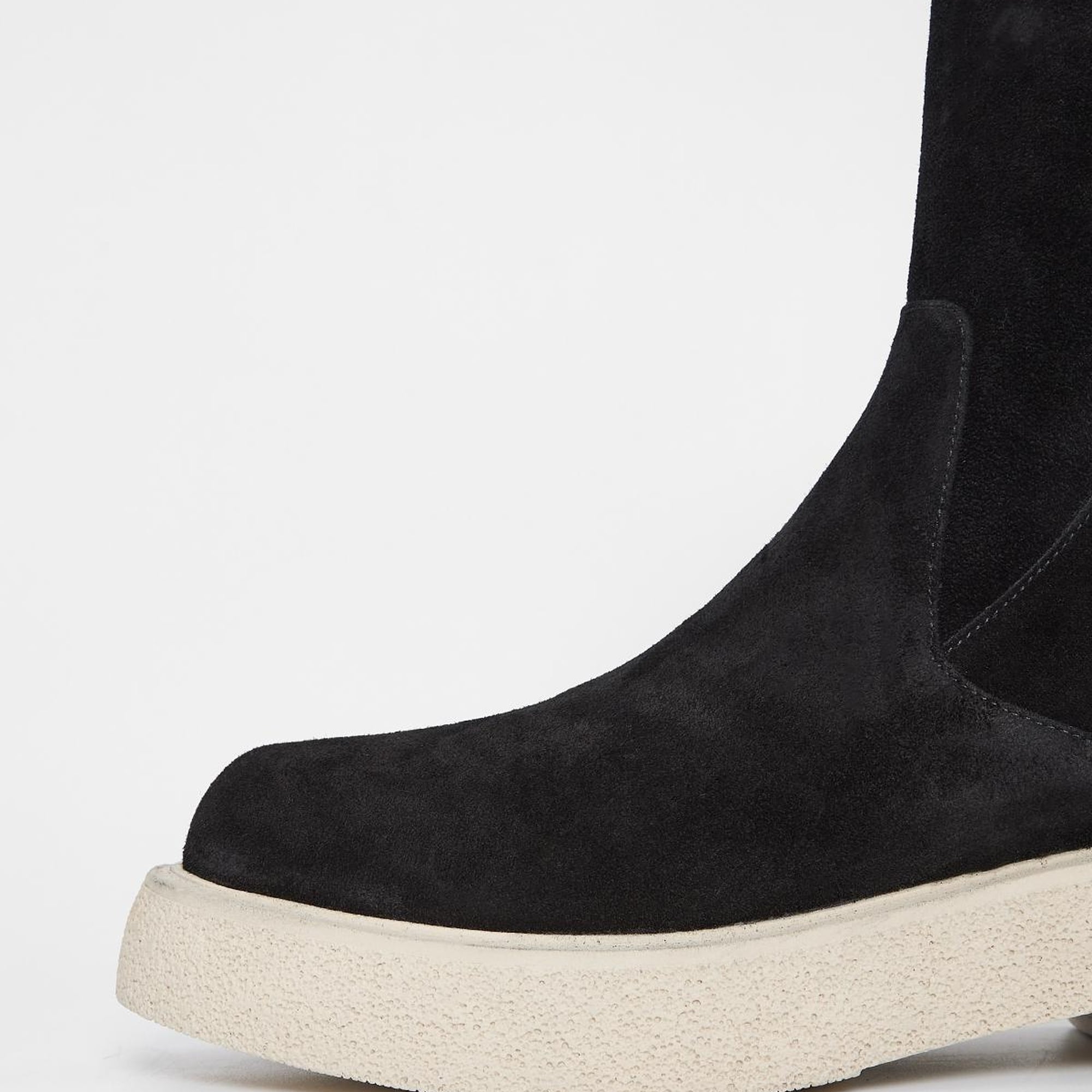 Valmenti Kadın Siyah Süet Hakiki Deri Casual Bot