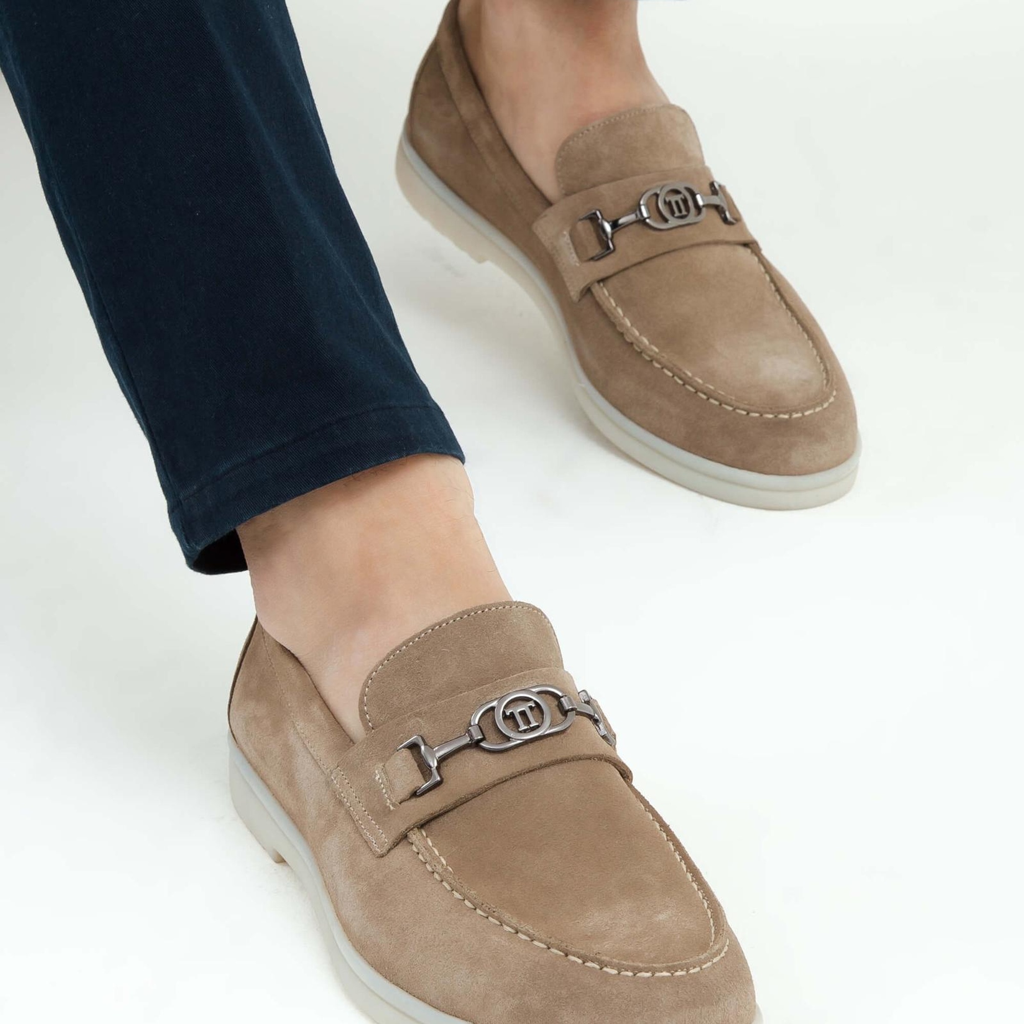 Tamer Tanca Erkek Hakiki Deri Bej Loafer Ayakkabı