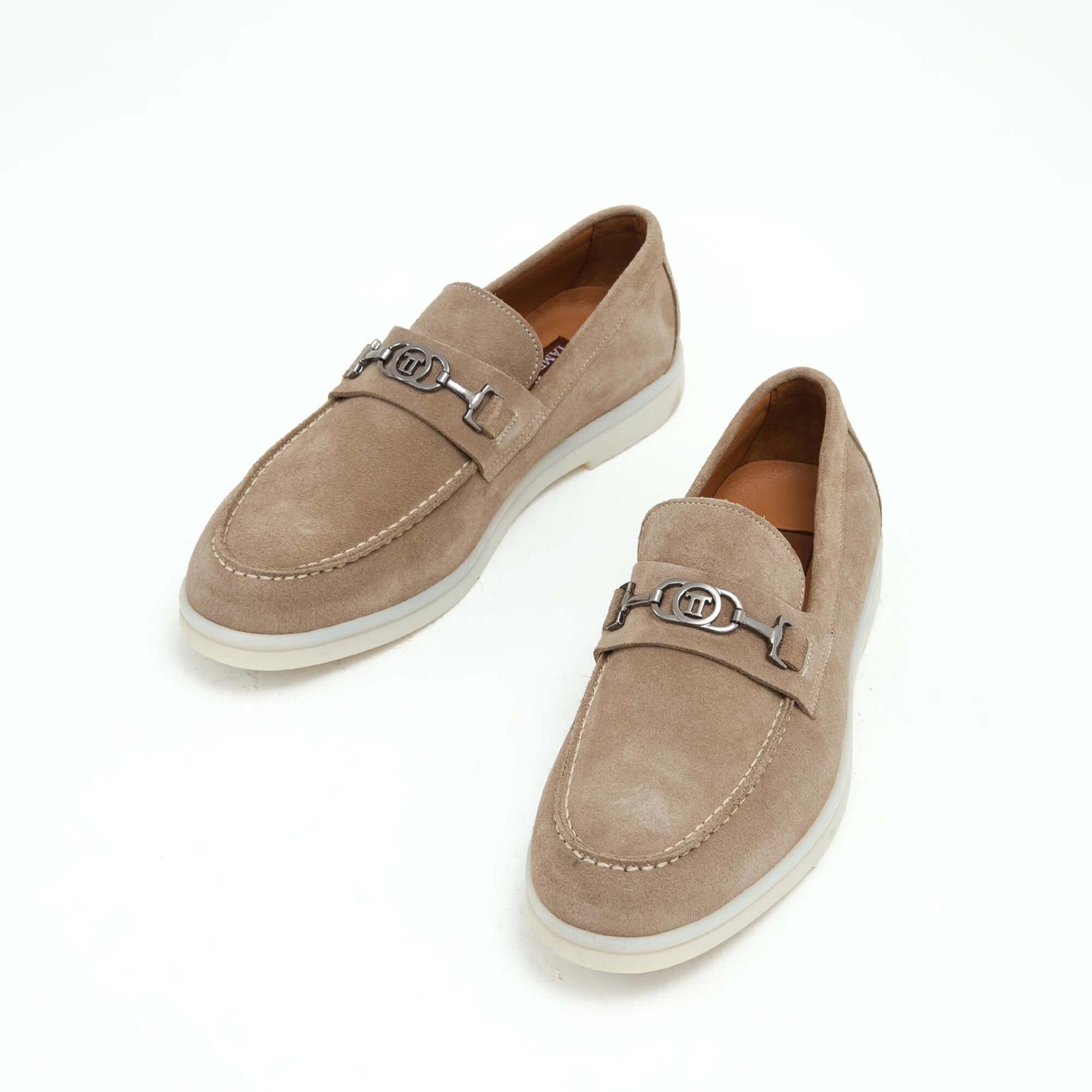 Tamer Tanca Erkek Hakiki Deri Bej Loafer Ayakkabı