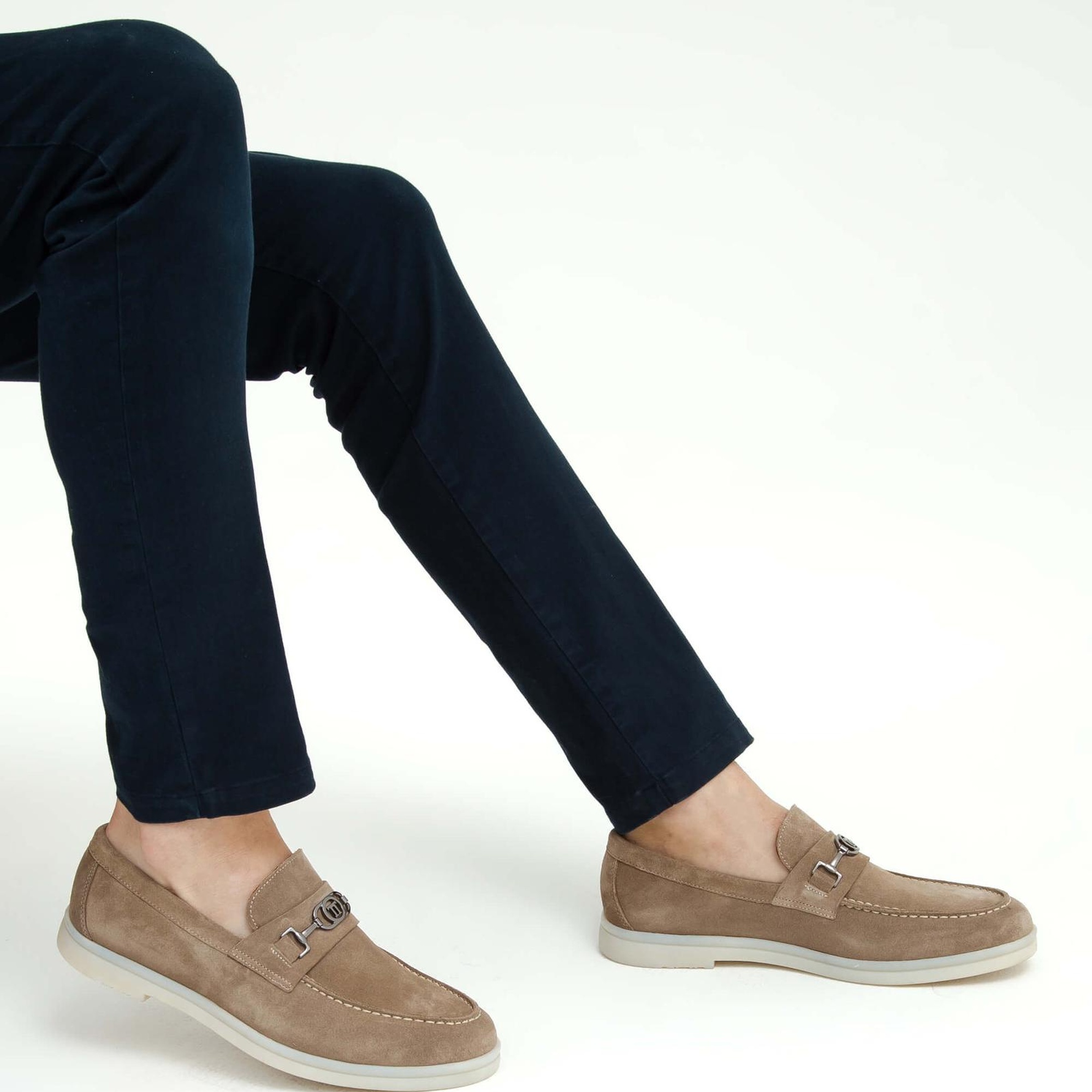 Tamer Tanca Erkek Hakiki Deri Bej Loafer Ayakkabı