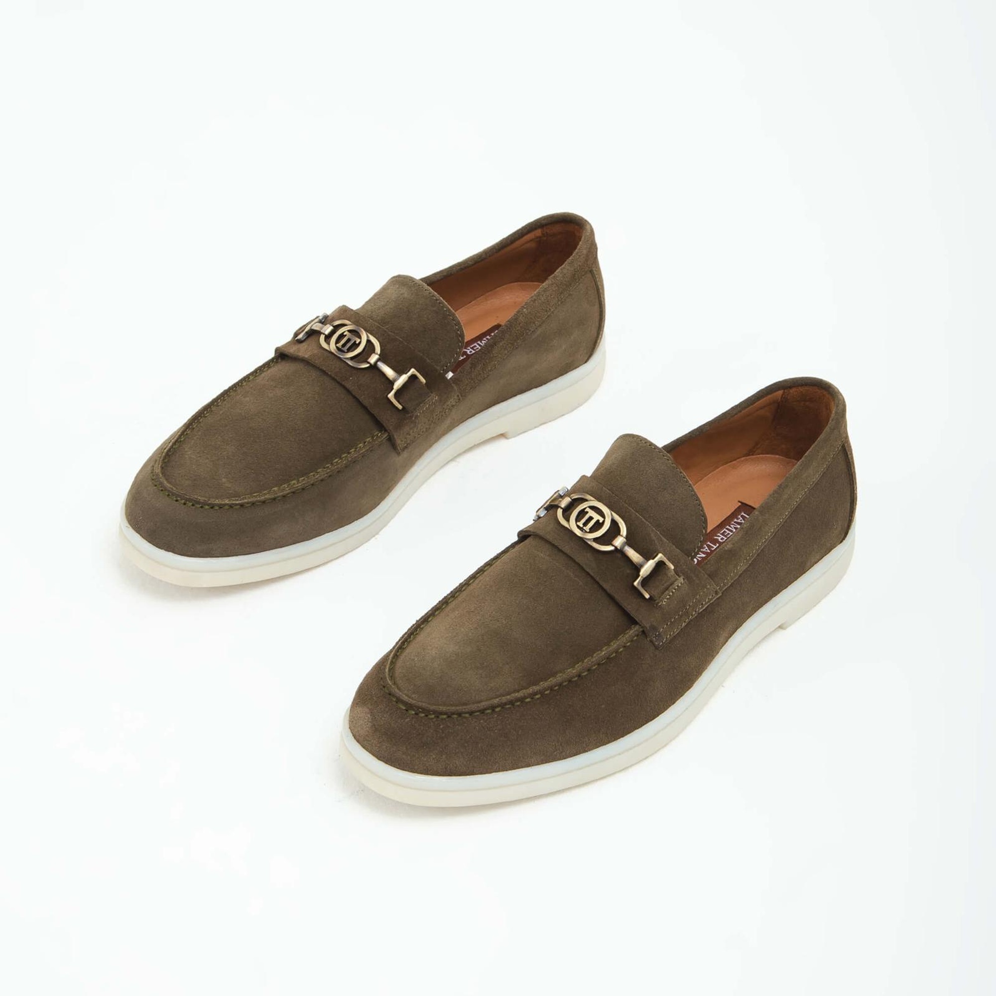 Tamer Tanca Erkek Hakiki Deri Haki Süet Loafer Ayakkabı