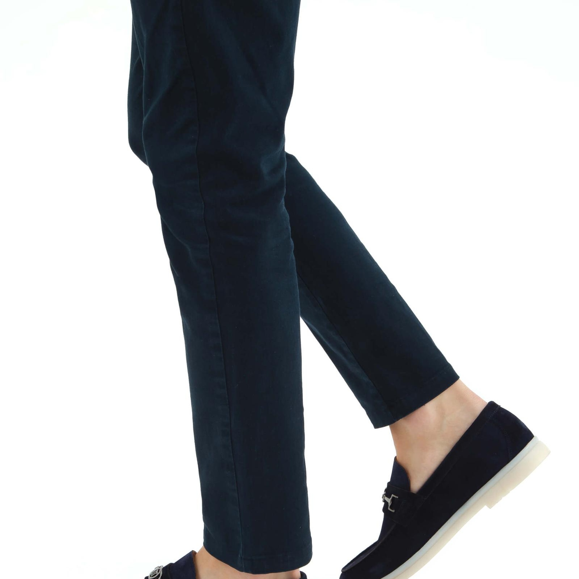 Tamer Tanca Erkek Hakiki Deri Lacivert Süet Loafer Ayakkabı