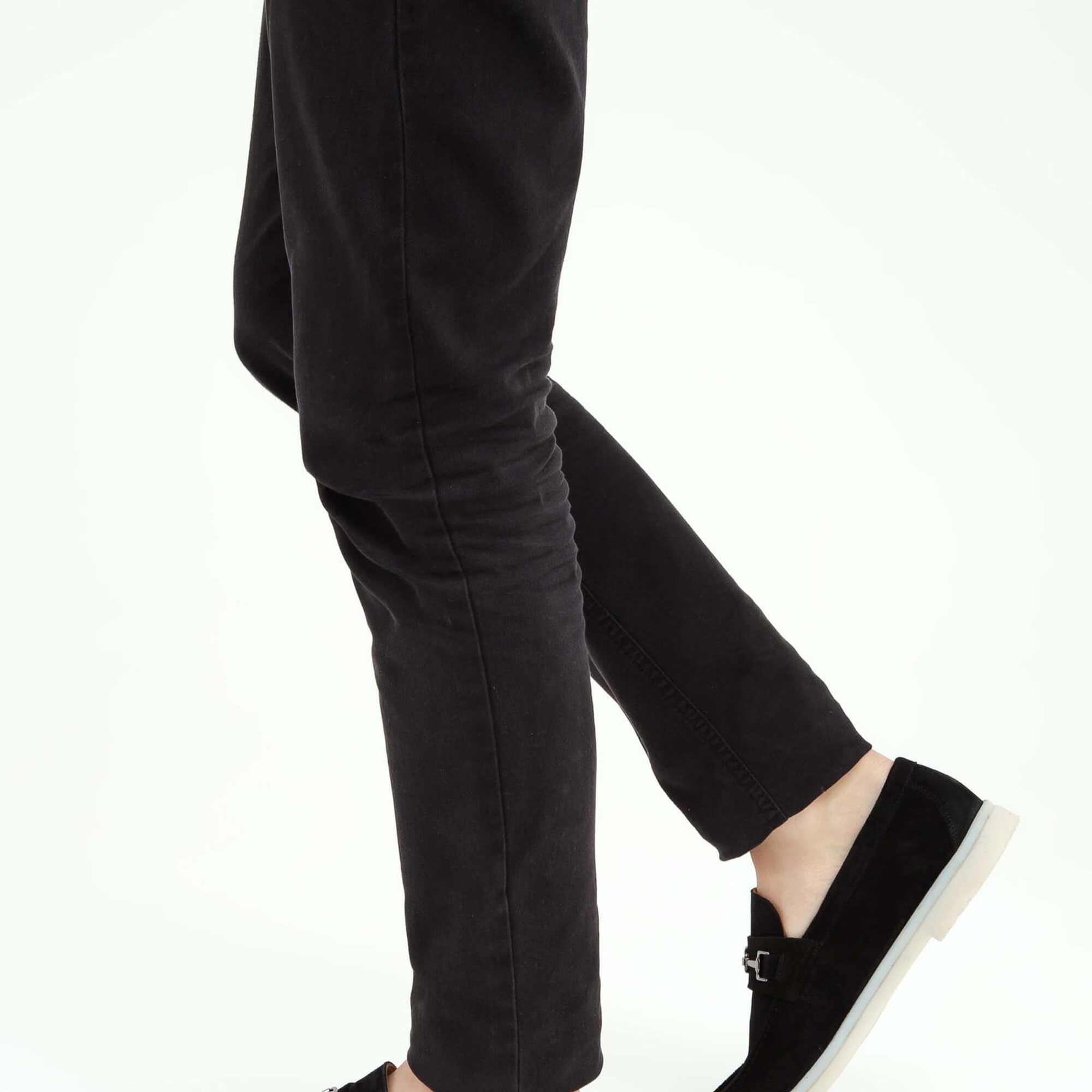 Tamer Tanca Erkek Hakiki Deri Siyah Süet Loafer Ayakkabı