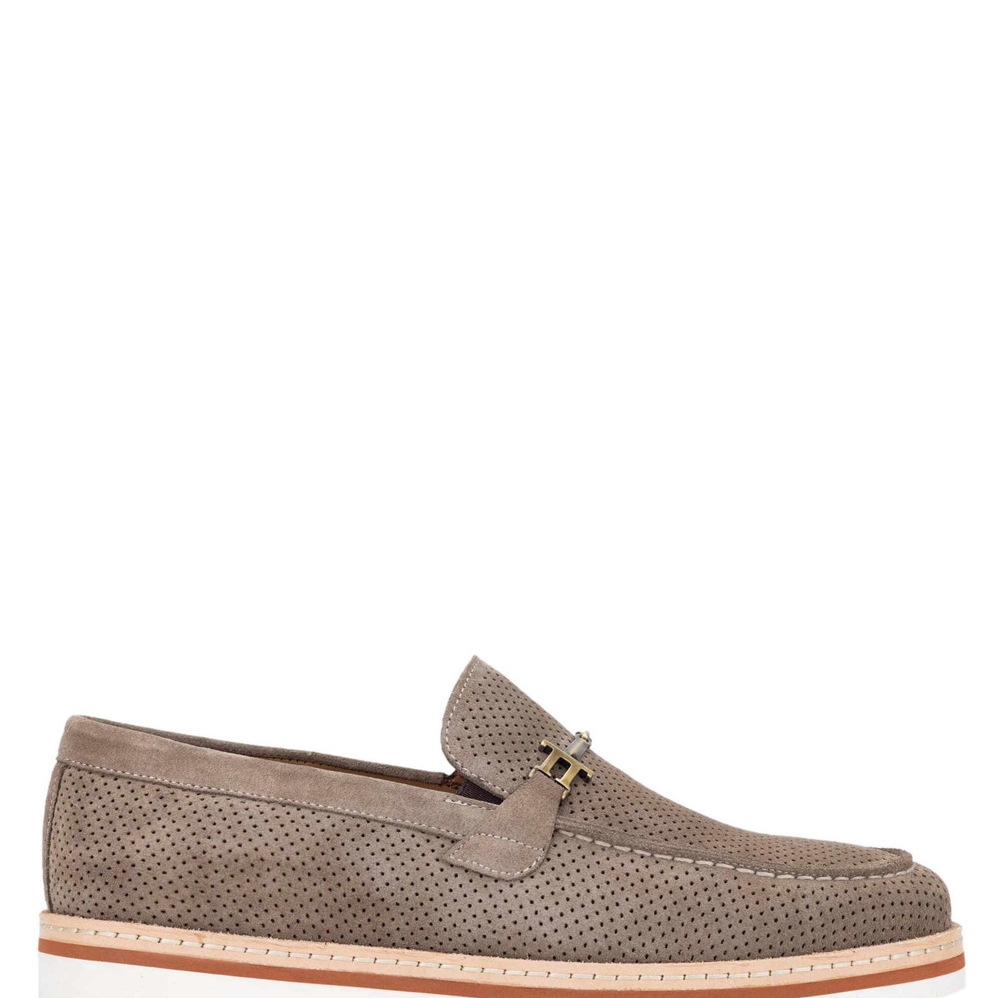 Tamer Tanca Erkek Hakiki Deri Taupe Süet Loafer Ayakkabı