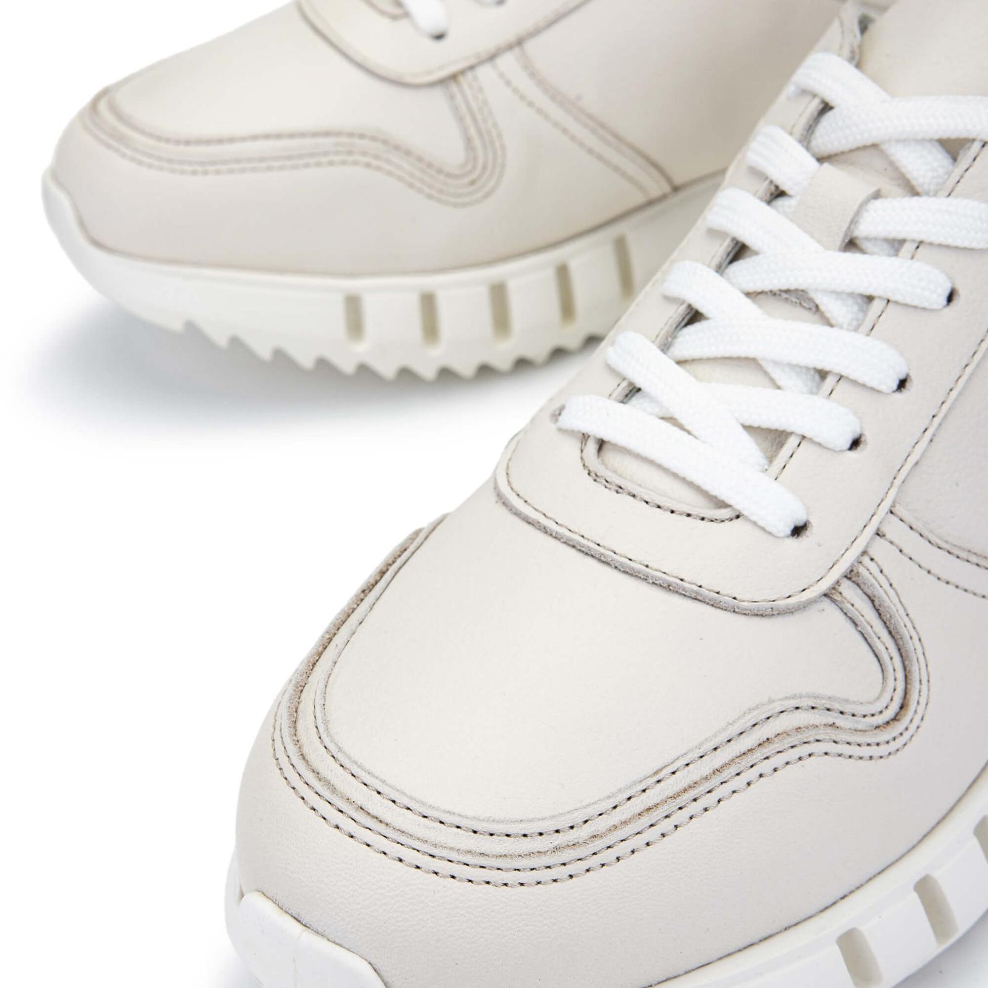 Tamer Tanca Erkek Hakiki Deri Kırık Beyaz Sneakers & Spor Ayakkabı