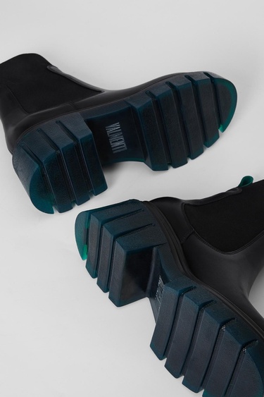  Valmenti Kadın Siyah/yeşil Hakiki Deri Casual Bot