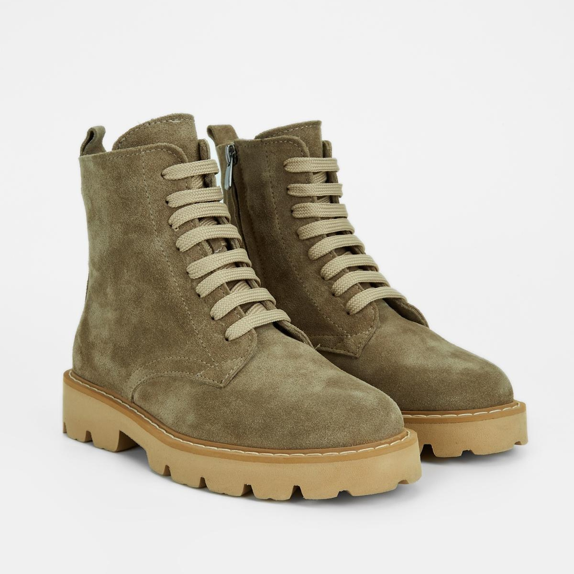 Valmenti Kadın Bej Süet Hakiki Deri Casual Bot