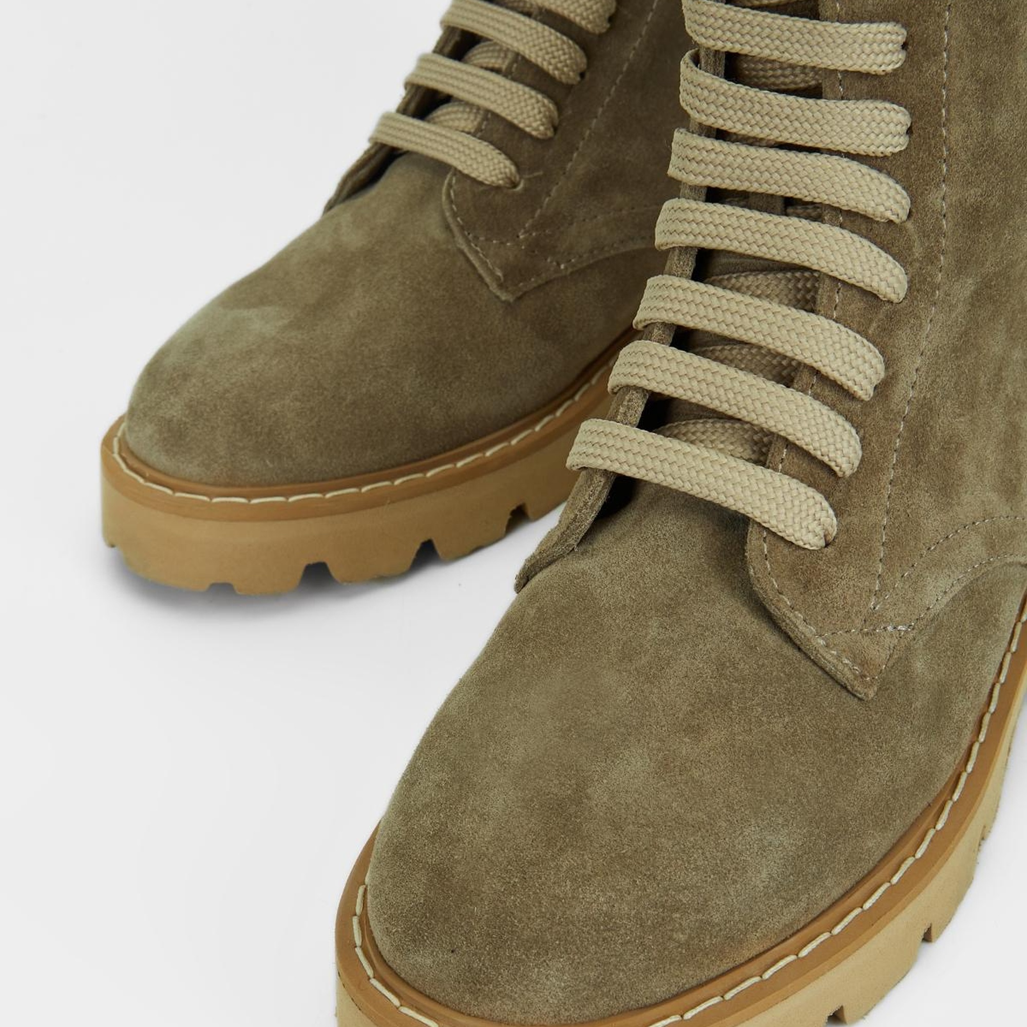 Valmenti Kadın Bej Süet Hakiki Deri Casual Bot