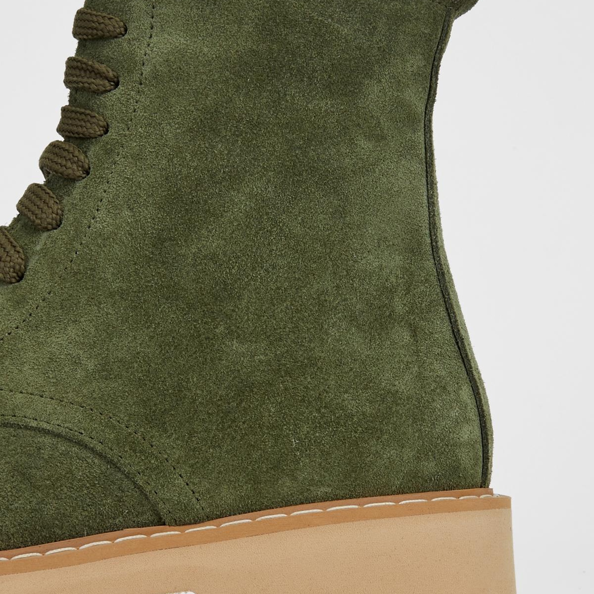 Valmenti Kadın Haki Süet Hakiki Deri Casual Bot