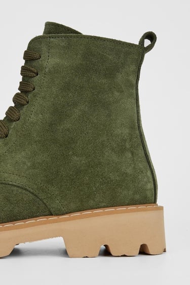 Valmenti Kadın Haki Süet Hakiki Deri Casual Bot