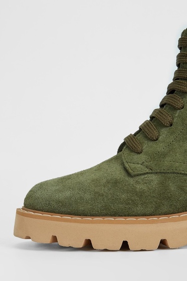  Valmenti Kadın Haki Süet Hakiki Deri Casual Bot