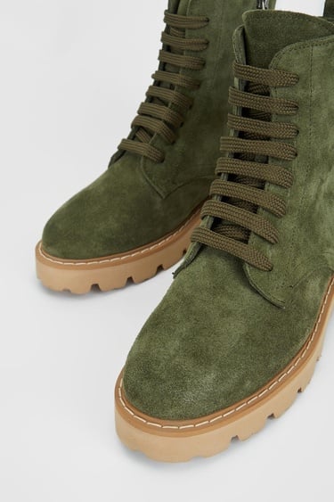  Valmenti Kadın Haki Süet Hakiki Deri Casual Bot