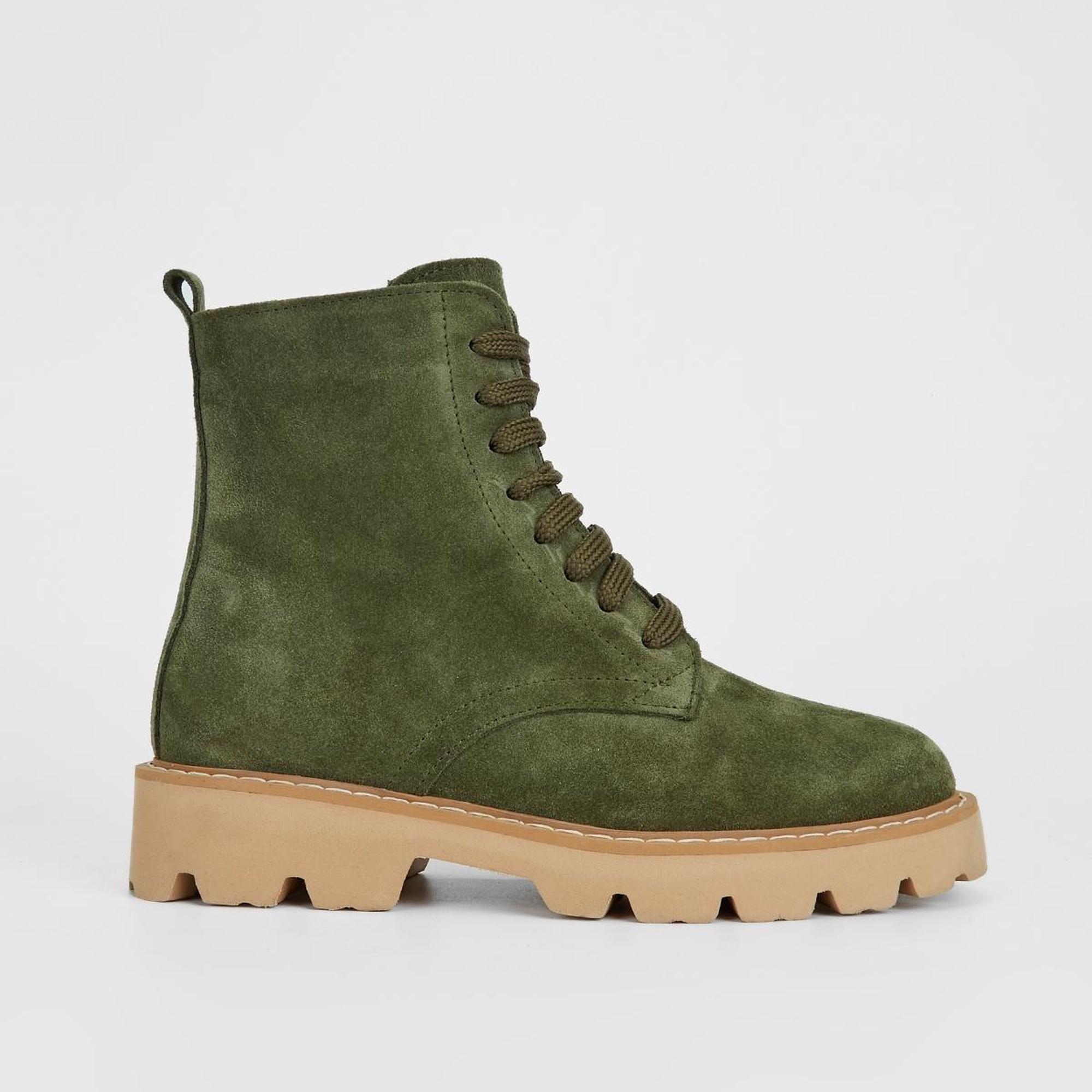 Valmenti Kadın Haki Süet Hakiki Deri Casual Bot