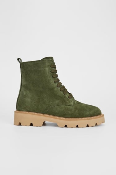  Valmenti Kadın Haki Süet Hakiki Deri Casual Bot