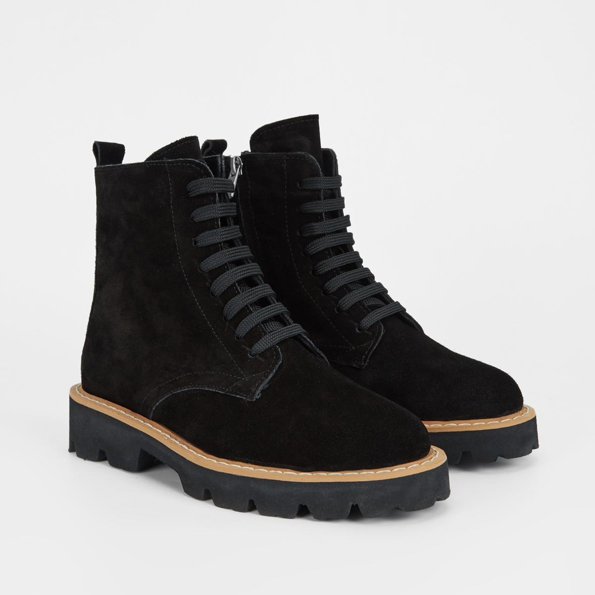 Valmenti Kadın Siyah Süet Hakiki Deri Casual Bot