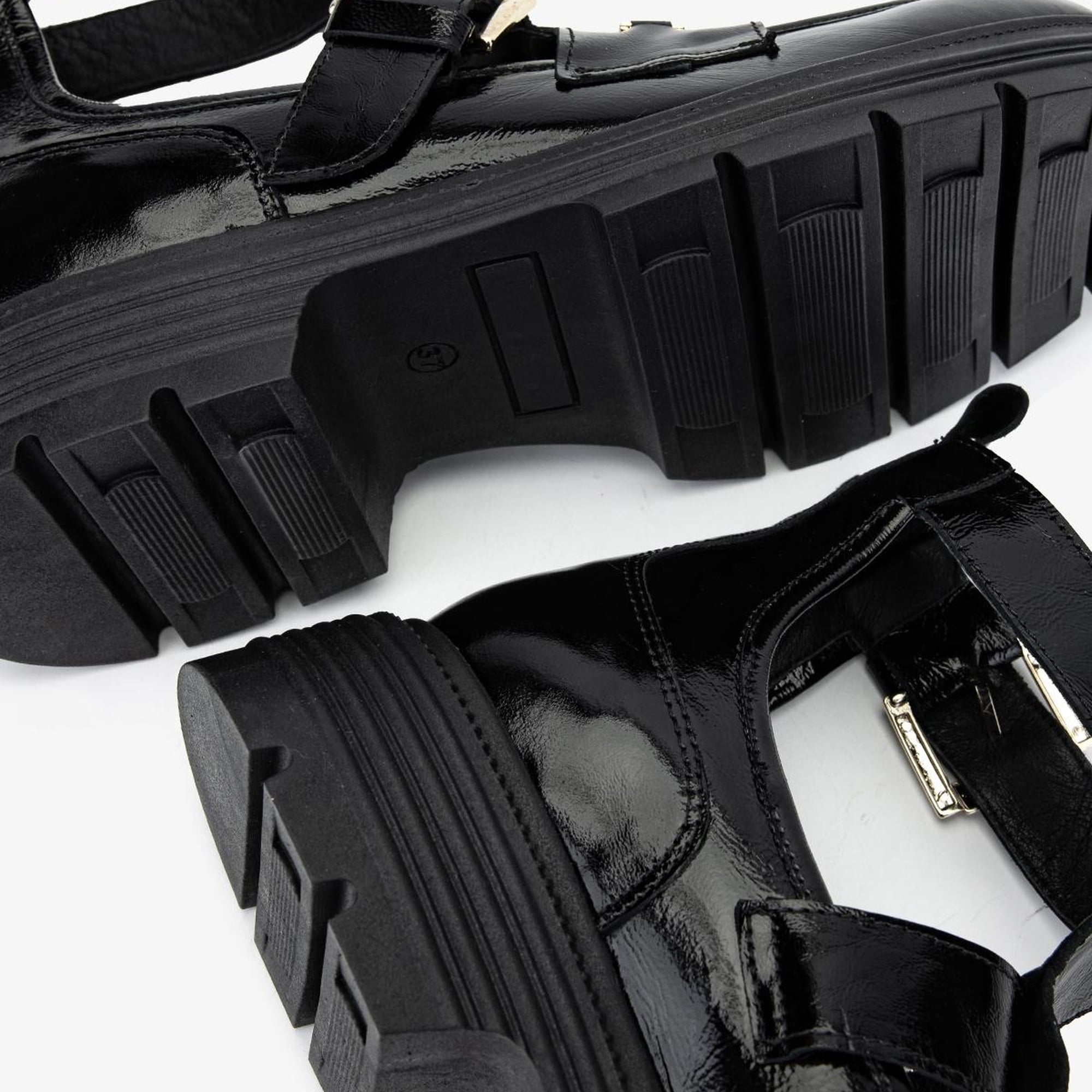 Valmenti Kadın Hakiki Deri Siyah Rugan Casual Bot