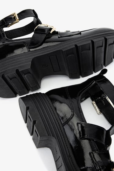  Valmenti Kadın Hakiki Deri Siyah Rugan Casual Bot