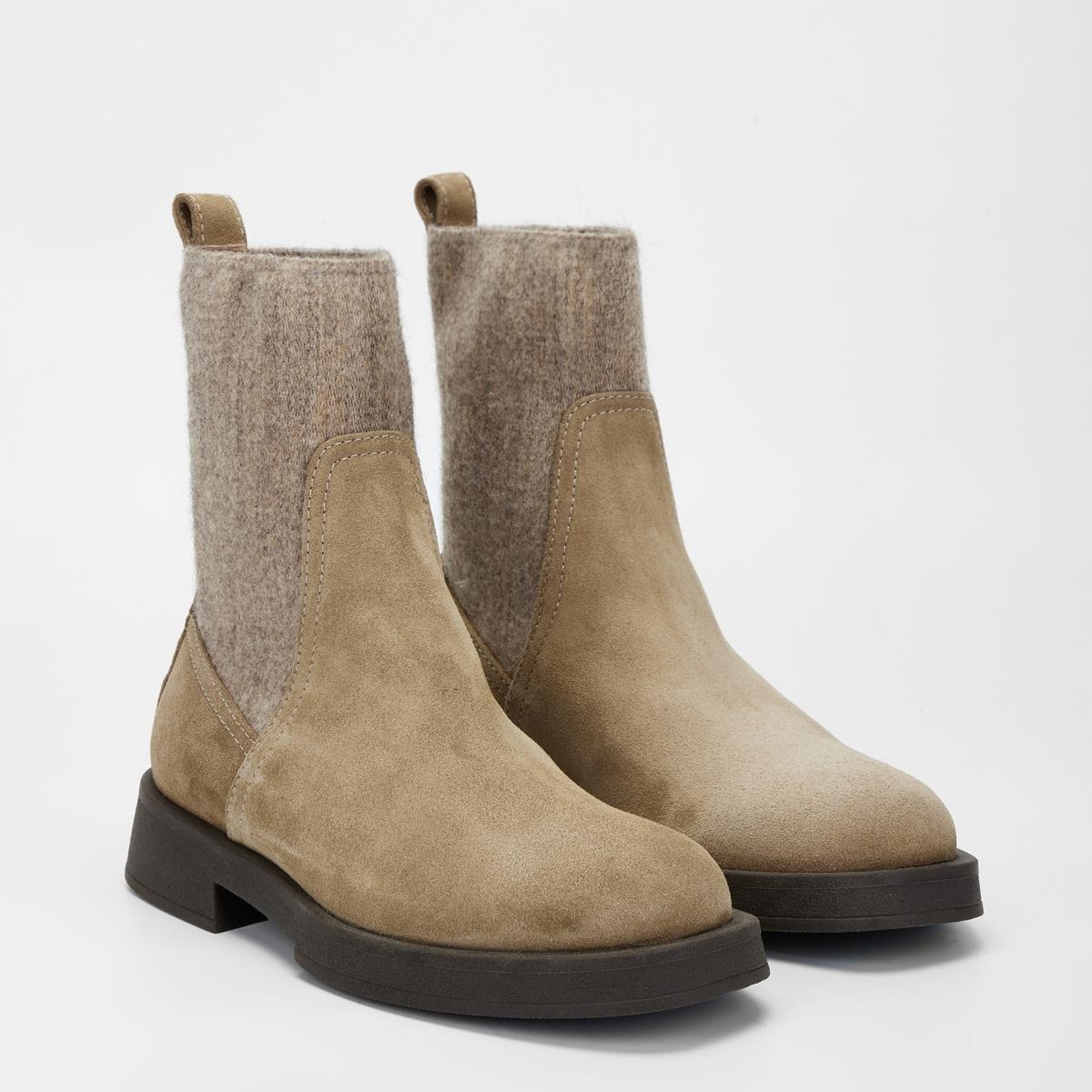 Valmenti Kadın Vizon Süet Hakiki Deri Casual Bot