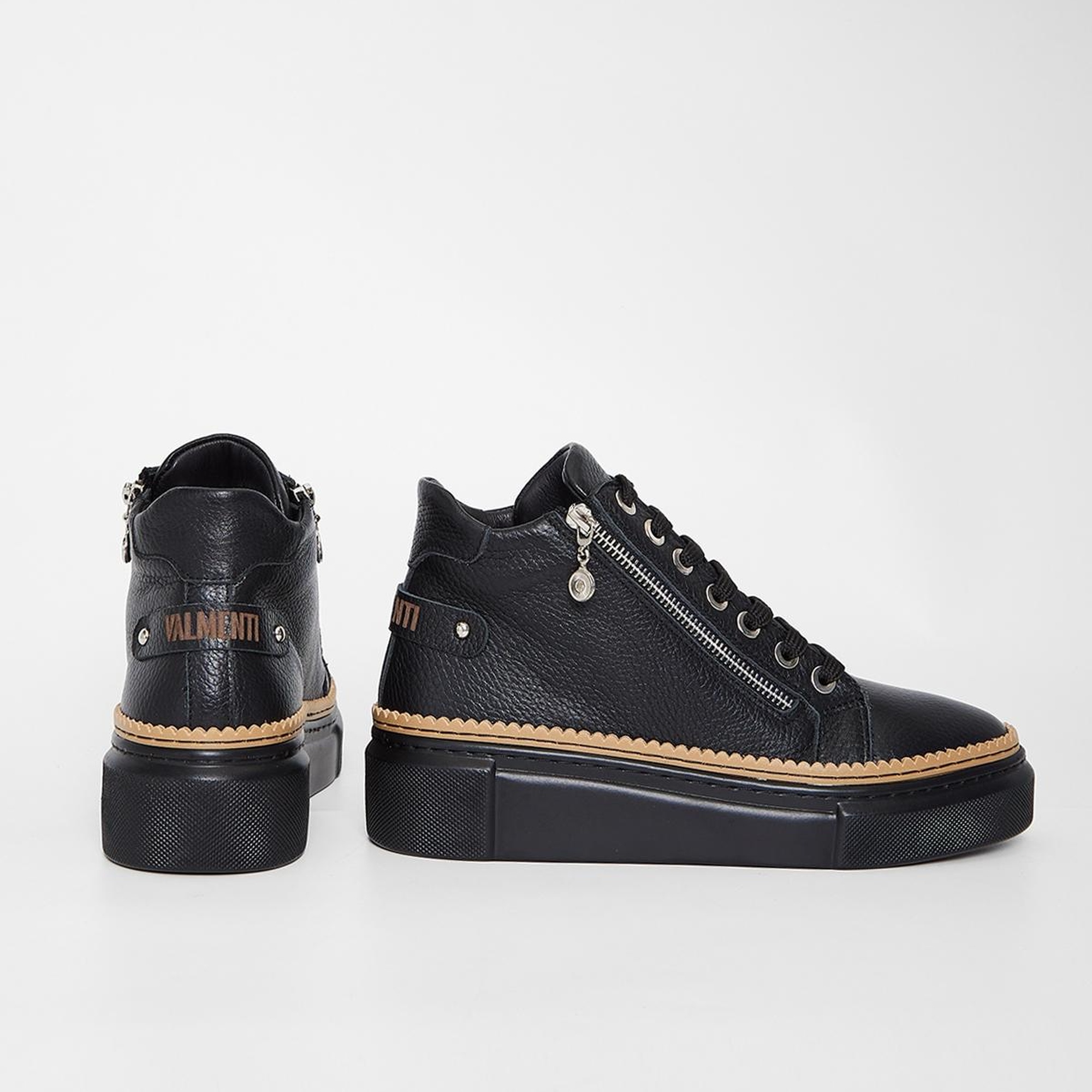 Valmenti Nia Kadın Siyah Floter Hakiki Deri Casual Bot