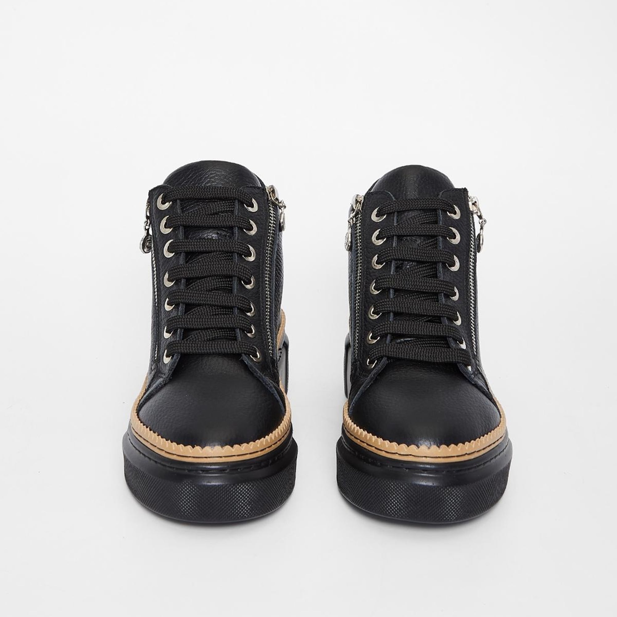 Valmenti Nia Kadın Siyah Floter Hakiki Deri Casual Bot