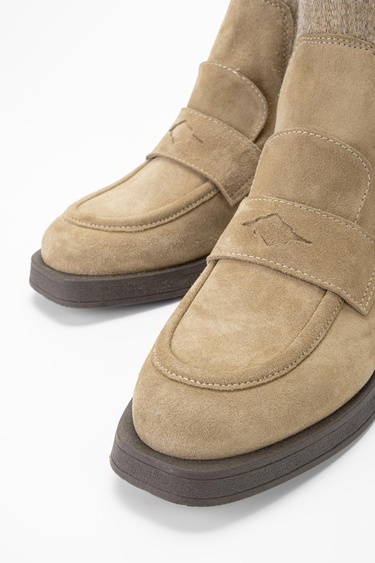  Valmenti Kadın Vizon Süet Hakiki Deri Casual Bot