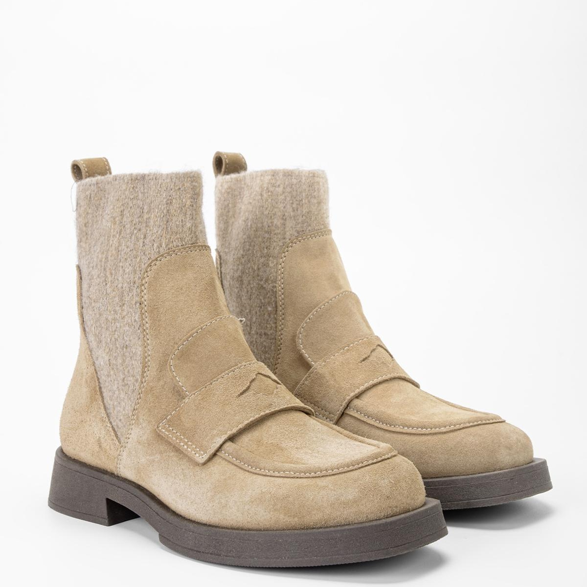 Valmenti Kadın Vizon Süet Hakiki Deri Casual Bot