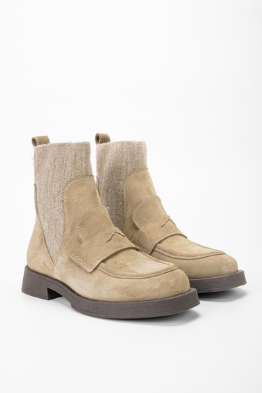  Valmenti Kadın Vizon Süet Hakiki Deri Casual Bot