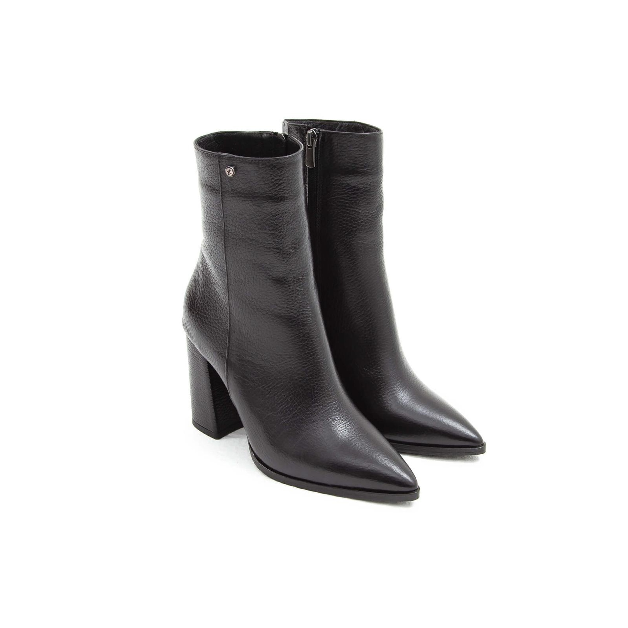 Tamer Tanca Kadın Hakiki Deri Siyah Floter Klasik Bot