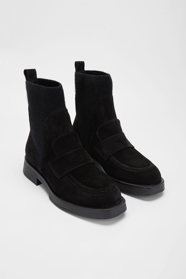  Valmenti Kadın Siyah Süet Hakiki Deri Casual Bot