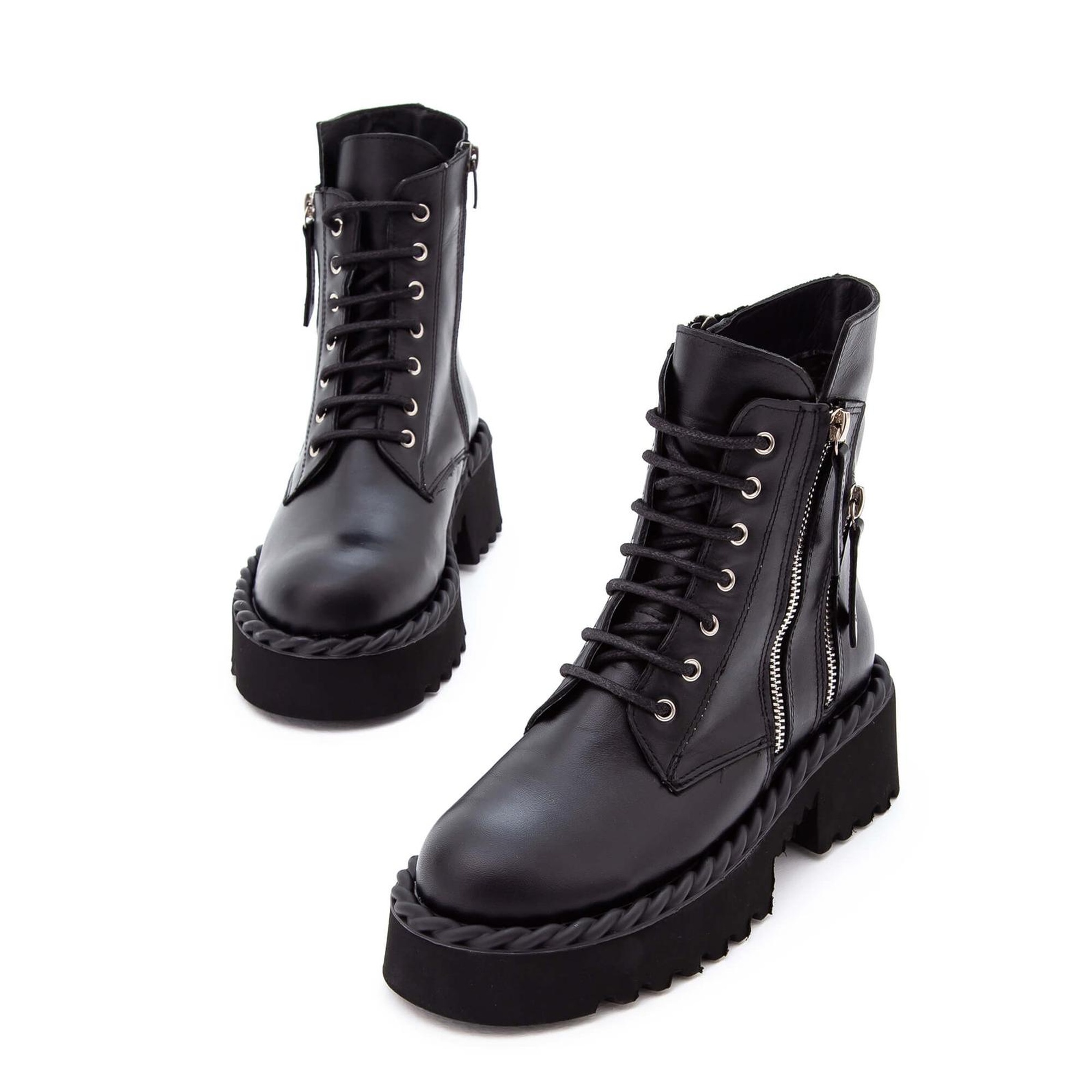 Tamer Tanca Kadın Hakiki Deri Siyah Analin POSTAL Bot