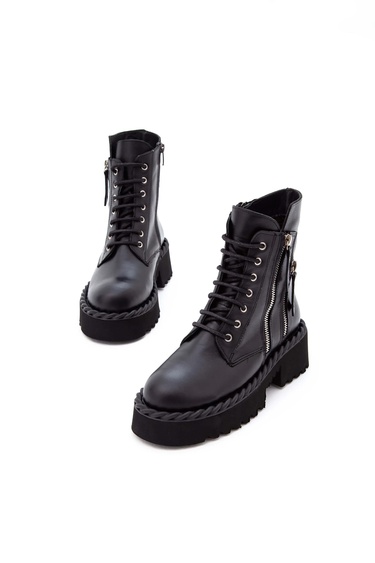  Tamer Tanca Kadın Hakiki Deri Siyah Analin POSTAL Bot