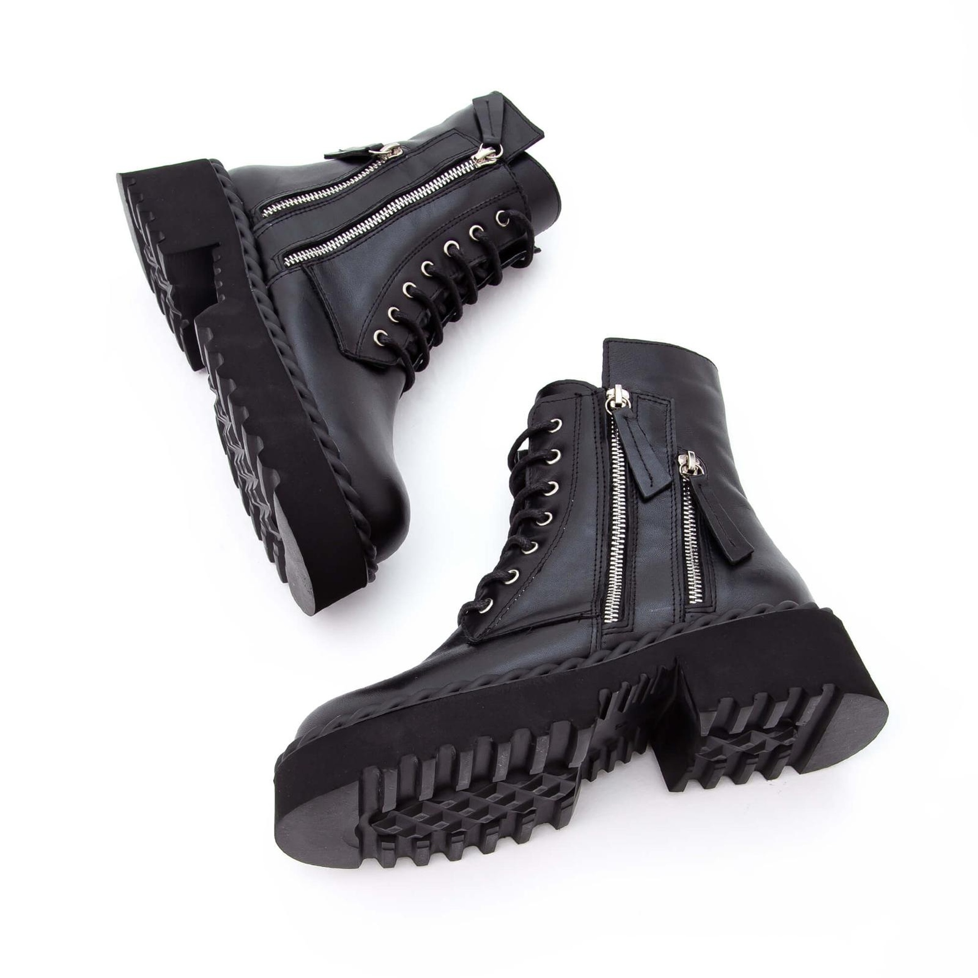 Tamer Tanca Kadın Hakiki Deri Siyah Analin POSTAL Bot