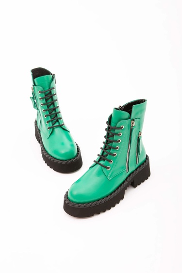  Tamer Tanca Kadın Hakiki Deri Yeşil POSTAL Bot